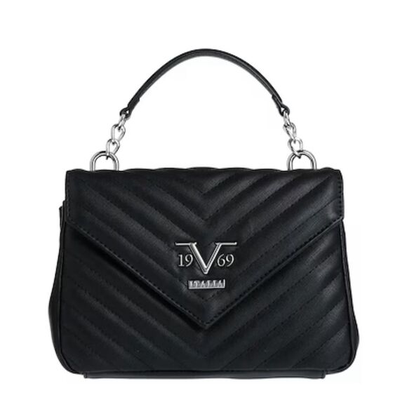 V 1969 Handbags - V 1969 by Versace Womens Marina Detachable Strap Shoulder Handbag Black OS NWT